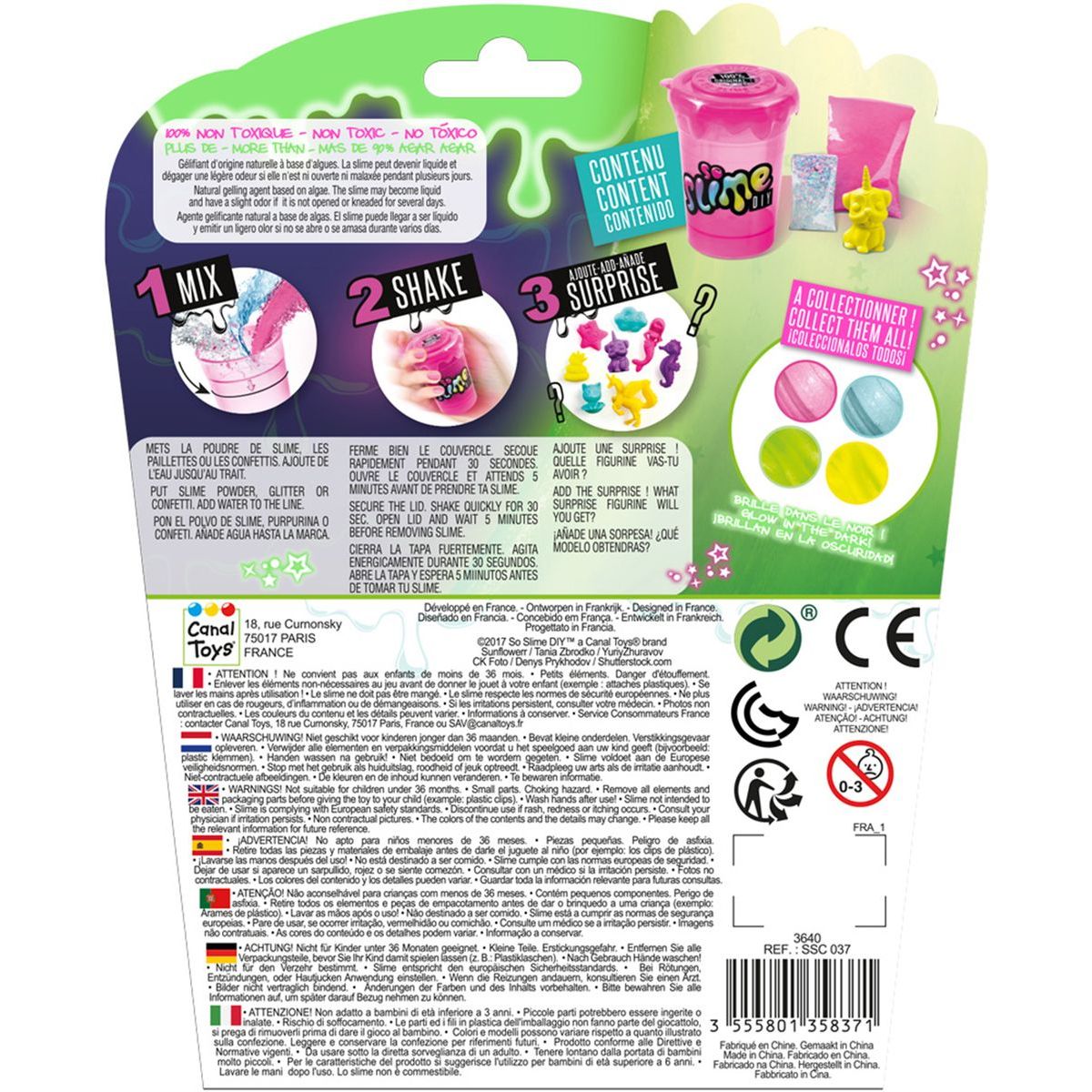 So Slime 1 pack svítící ve tmě - žlutý