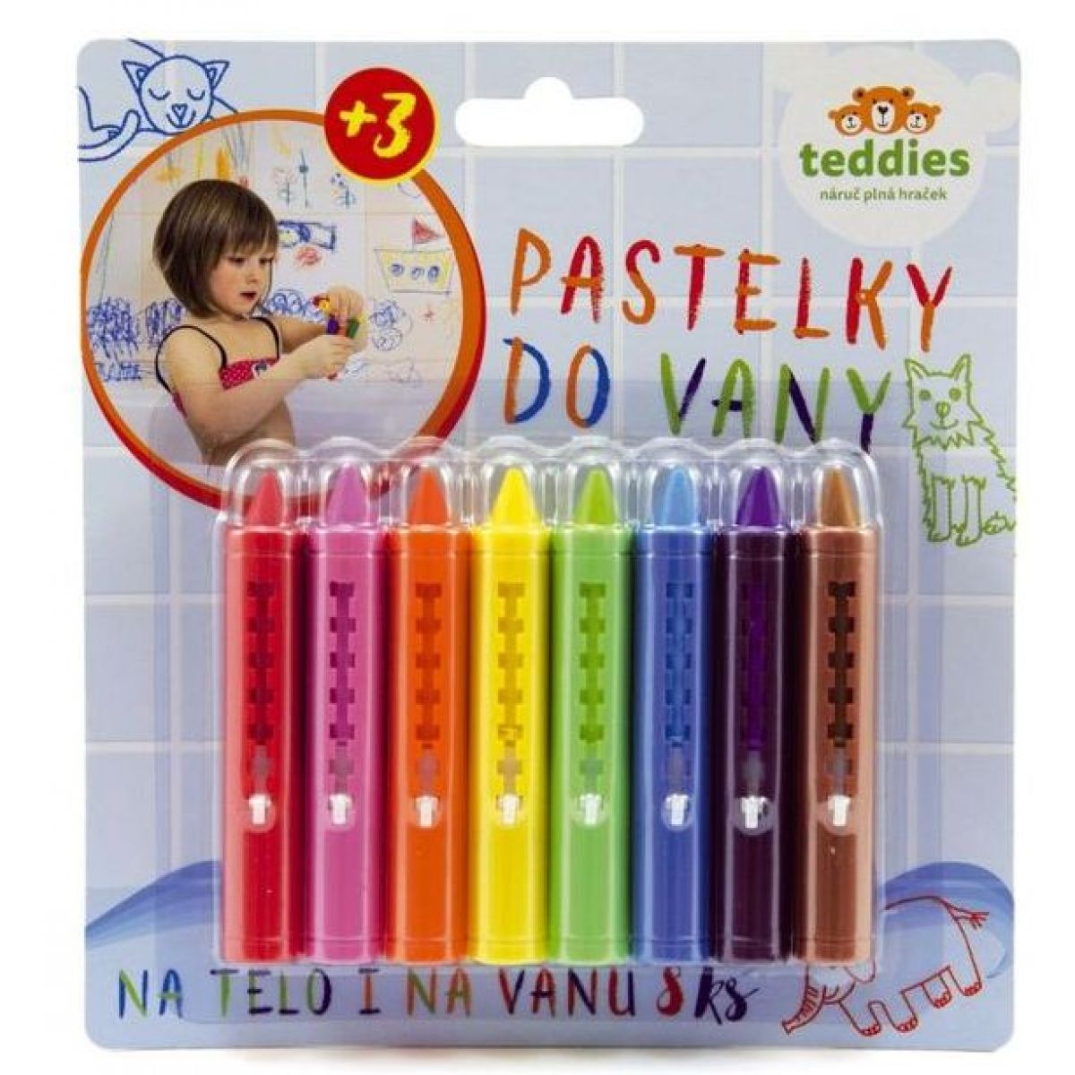 Teddies Pastelky do vany 8 ks