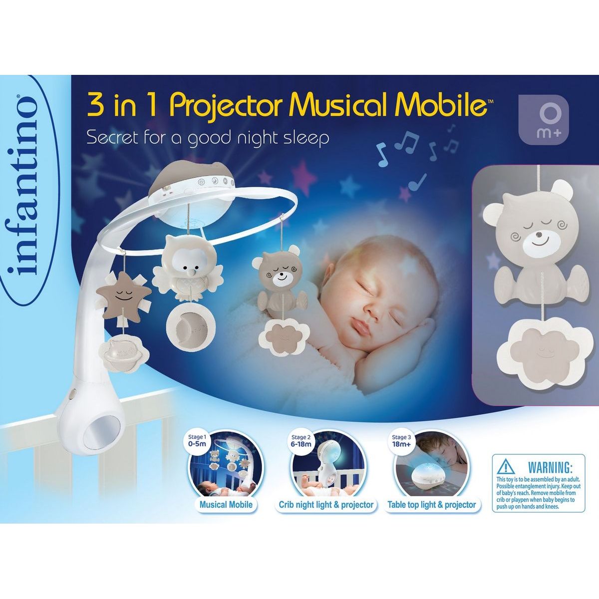 Infantino Hudební kolotoč s projekcí 3 v 1