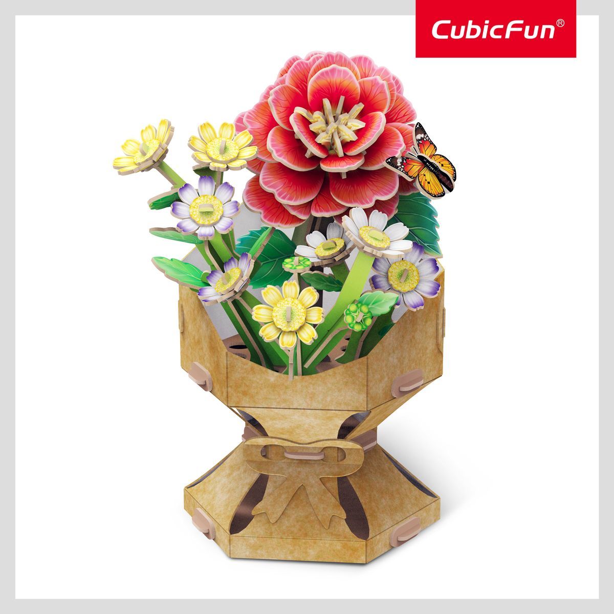 CubicFun Puzzle 3D Kytice z květů kamélií 109 dílků