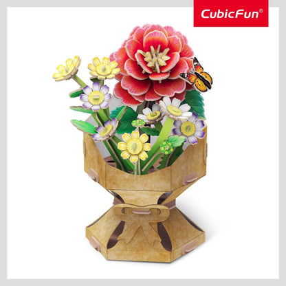 CubicFun Puzzle 3D Kytice z květů kamélií 109 dílků