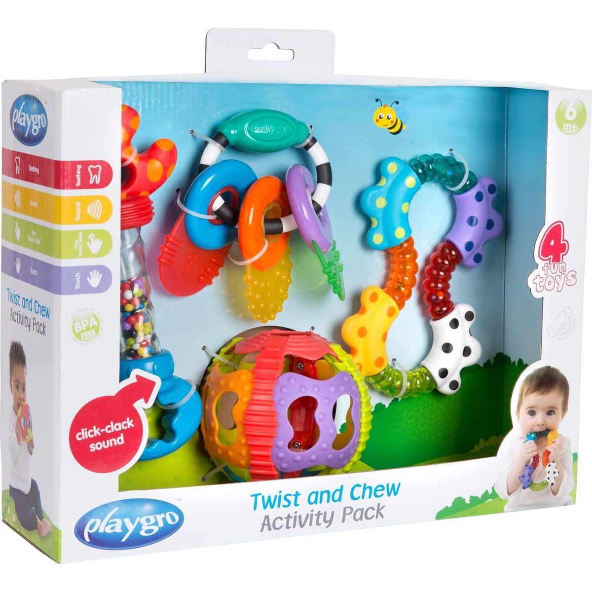 Playgro Dárkový set s chrastítky a kousátky