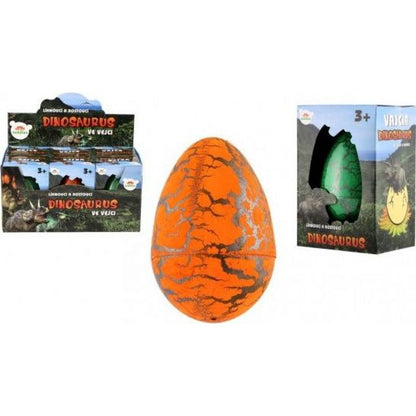 Vejce líhnoucí a rostoucí dinosaurus plast oranžové