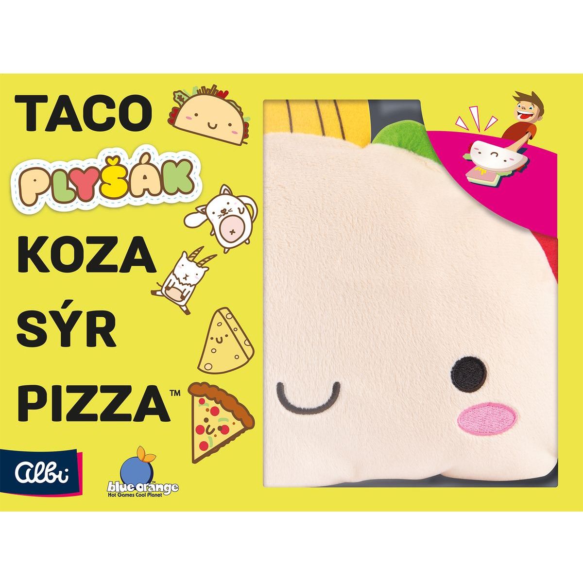 Albi Taco, plyšák, koza, sýr, pizza
