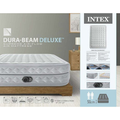 Intex 64490ND Nafukovací postel Dura-Beam Dekuxe 152 x 203 x 51 cm