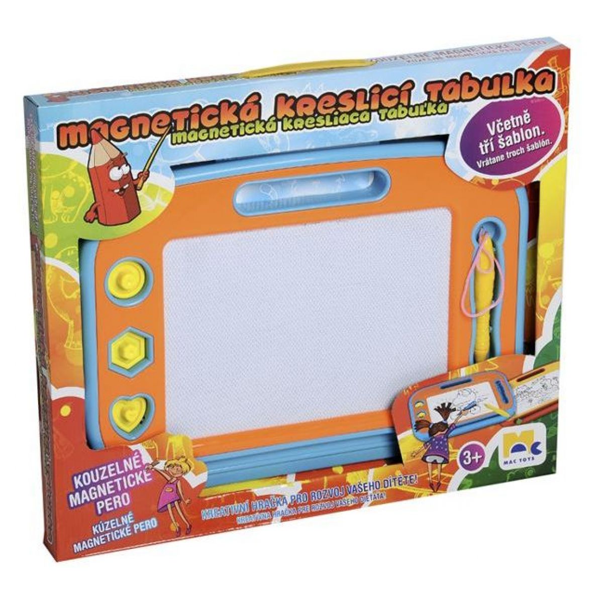 Mac Toys Magnetická tabulka kreslící modro-oranžová