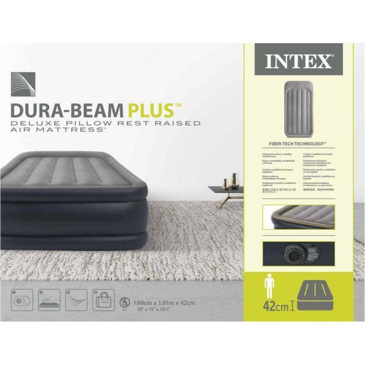 Intex 64132ND Nafukovací matrace Twin Deluxe 99 x 191 x 42 cm - Poškozený obal