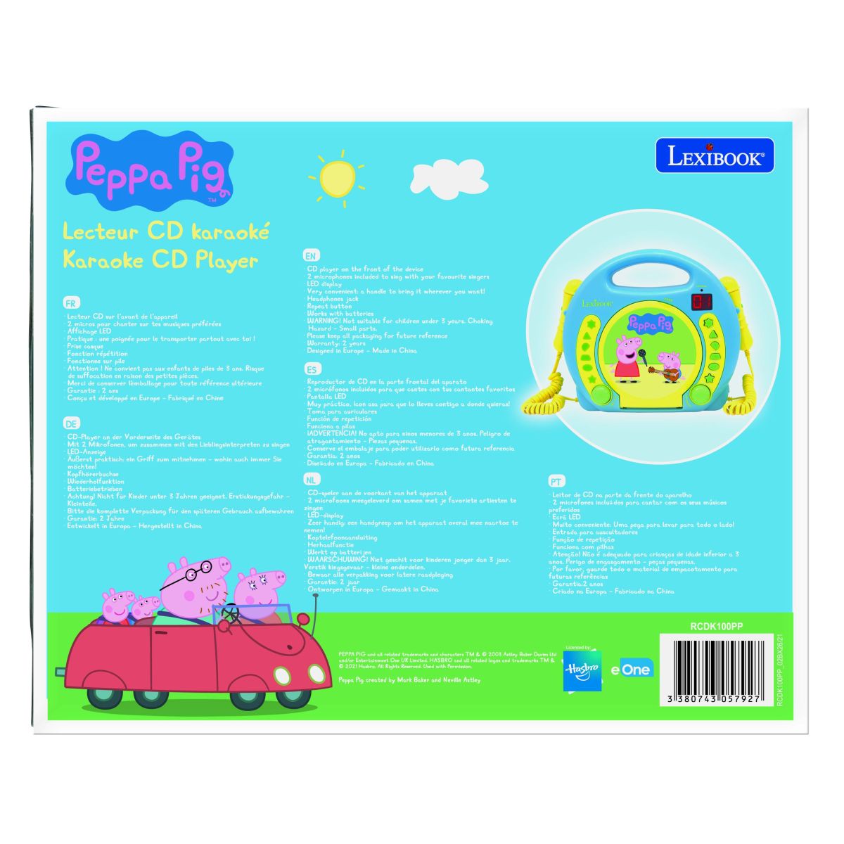 Lexibook CD přehrávač Prasátko Peppa se 2 mikrofony