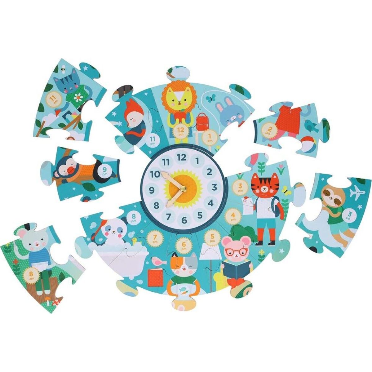 Petit Collage Podlahové puzzle Ilustrované učební hodiny - Poškozený obal