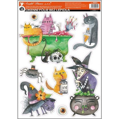 Okenní fólie Halloween s glitrem 29 x 41 cm č.1