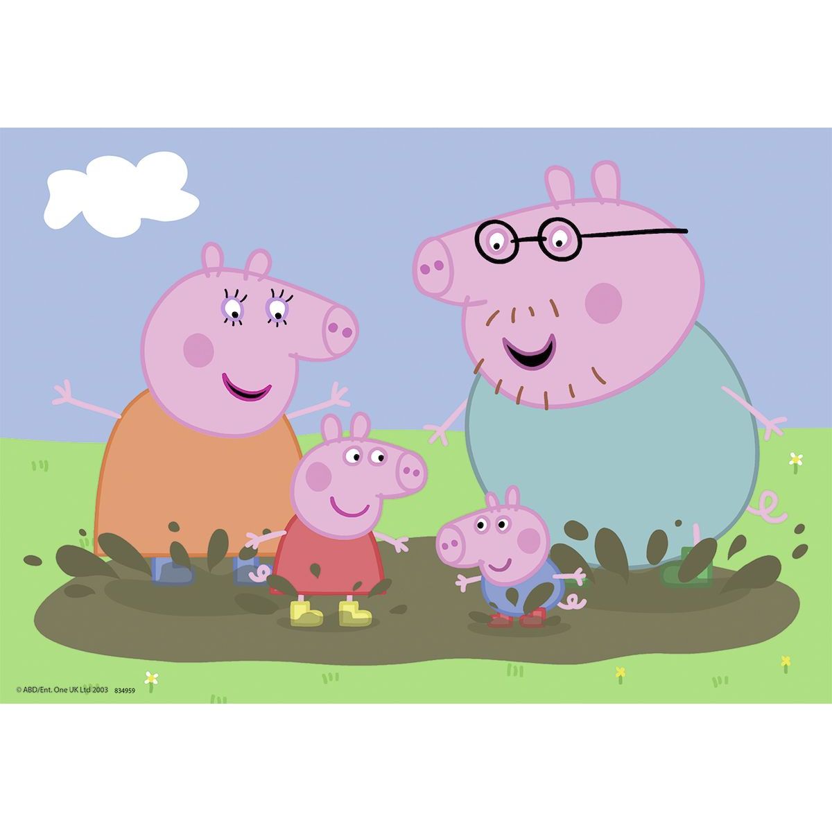 Ravensburger Puzzle Prasátko Peppa Šťastná rodina 2 x 24 dílků