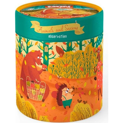 DoDo Didaktický tubus puzzle a aktivity Zvířata a roční období