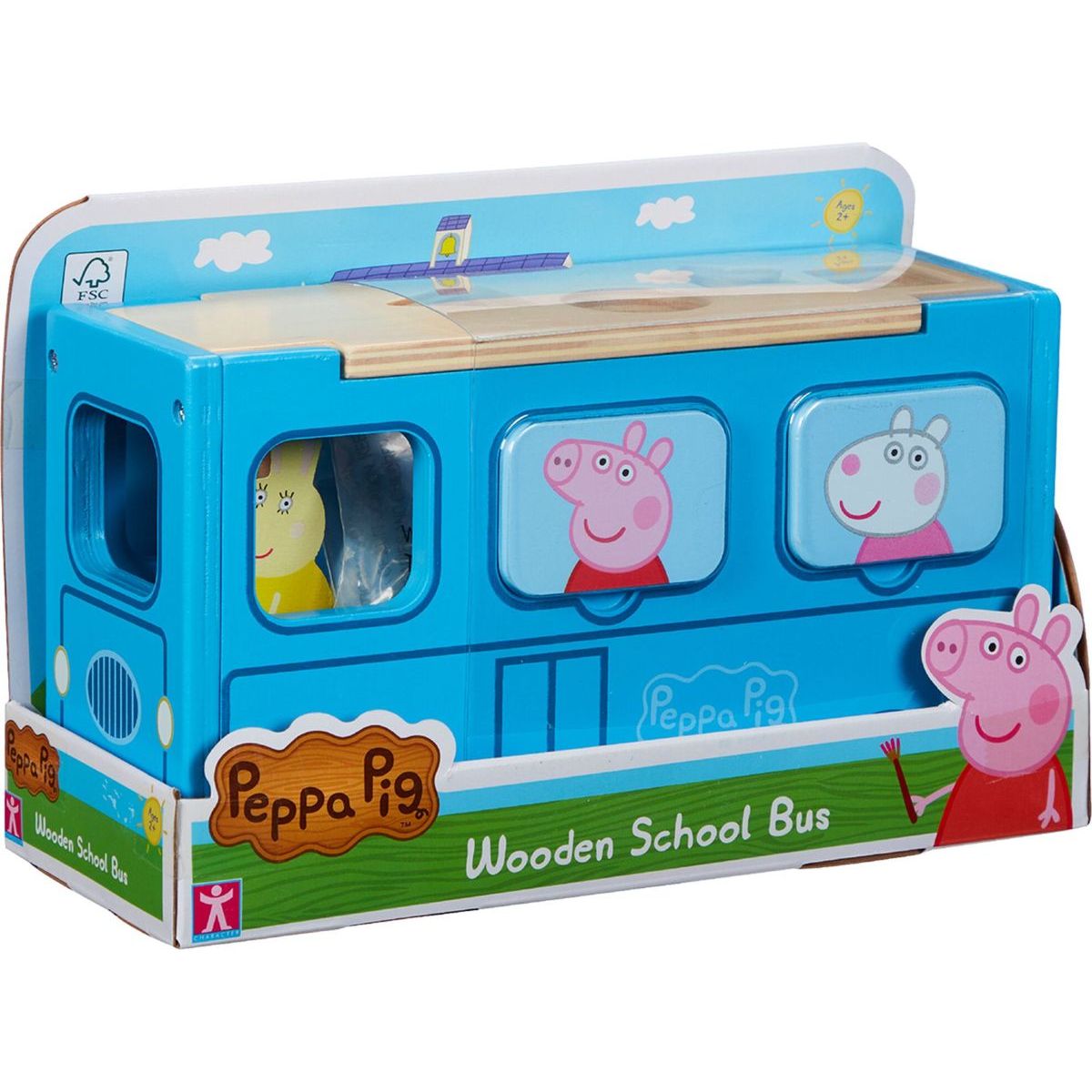 Peppa Pig dřevěný autobus vkladáčka