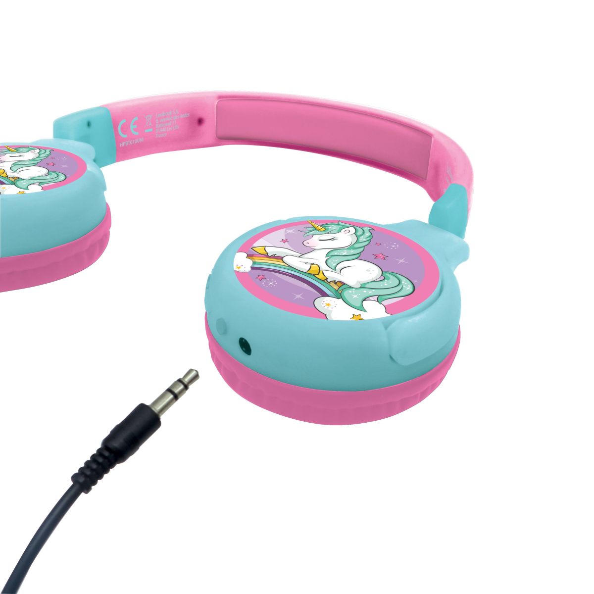 Lexibook 2v1 bluetooth skládací sluchátka Jednorožec s limitem hlasitosti