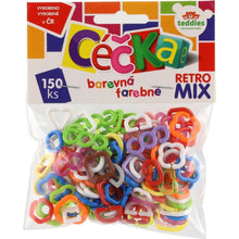Céčka barevná 150 ks retro mix plast v sáčku