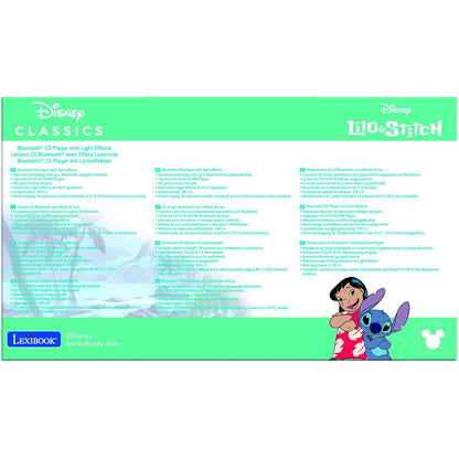Lexibook CD přehrávač Stitch s bluetooth a světelnými efekty