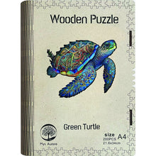 Epee Wooden puzzle Green Turtle A4