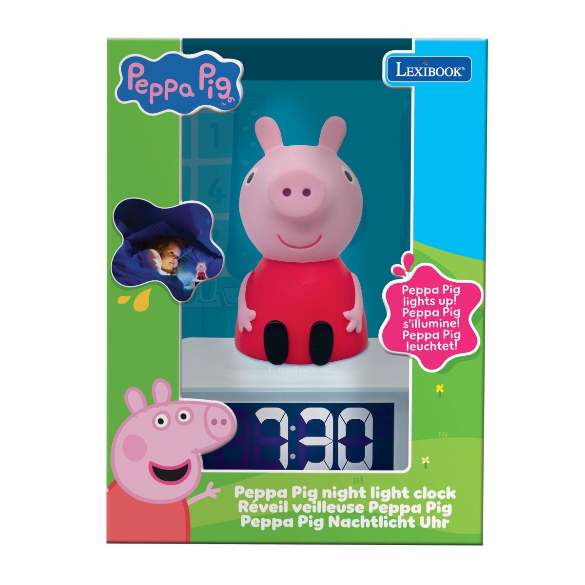 Lexibook Budík Prasátko Peppa se svítící figurkou