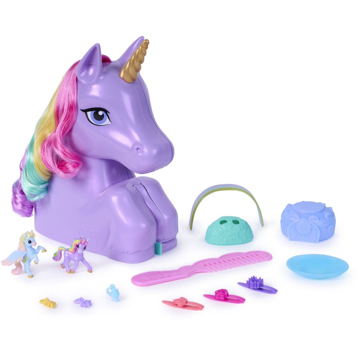 Unicorn academy česací hlava rozložitelná na hrací set