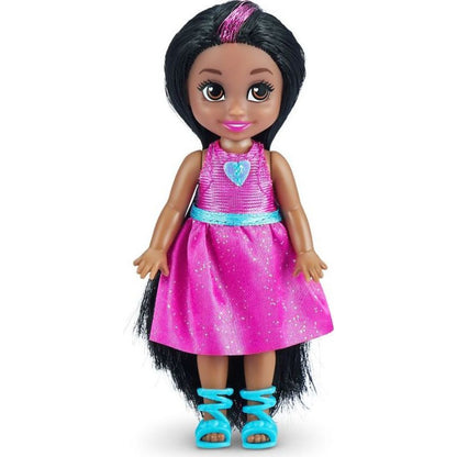 Zuru Sparkle Girlz Winter Princess růžové šaty-černé vlasy