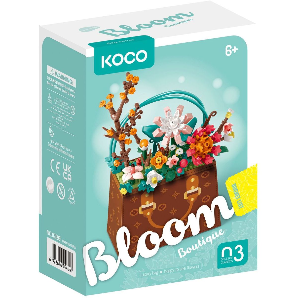 KOCO Stavebnice mini KOCO Květina v kabelce plast
