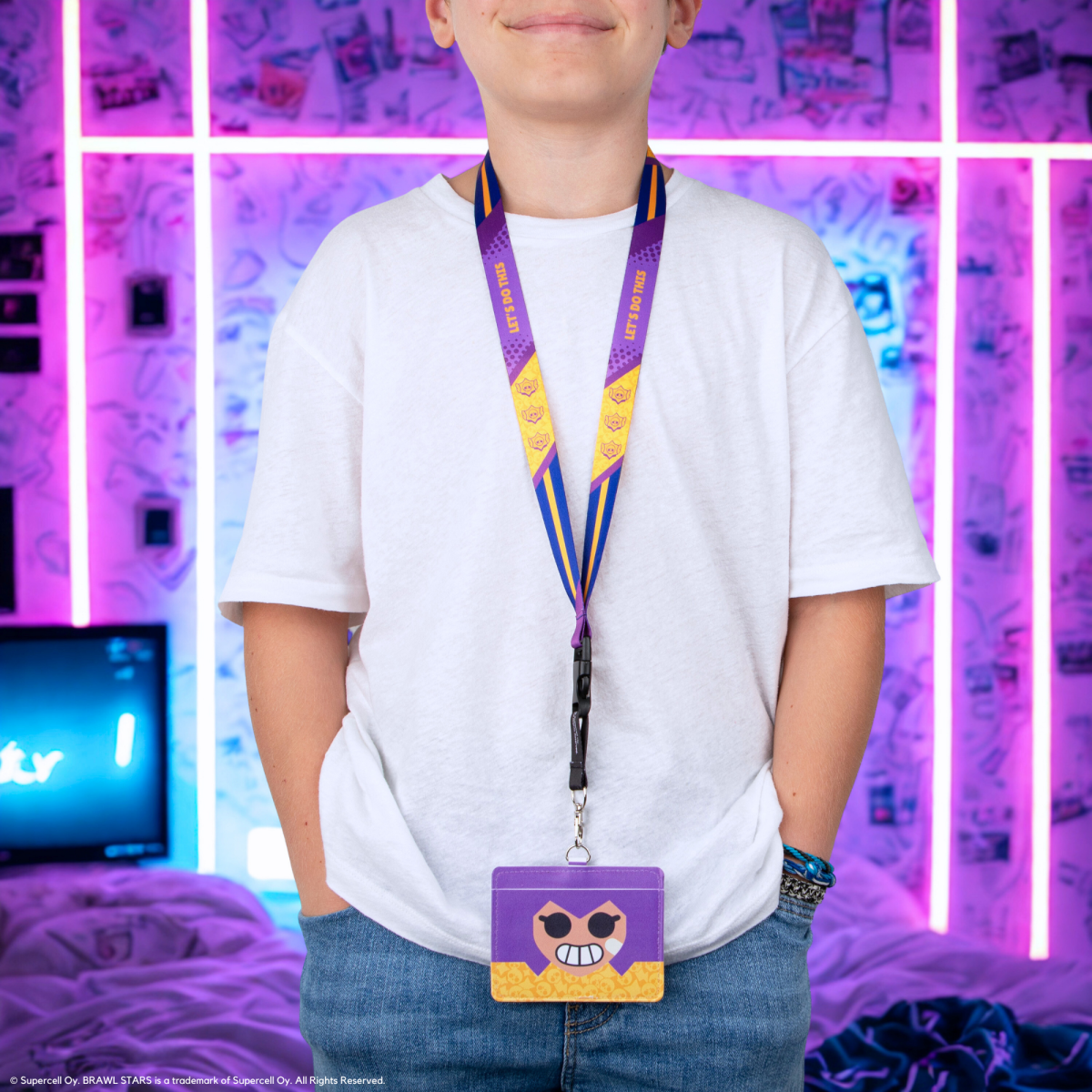 Cinereplicas Brawl Stars šňůrka na krk s pouzdrem na kartu Shelly