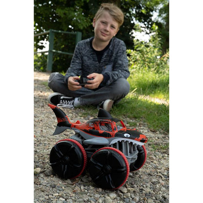 RC obojživelné auto žralok červený