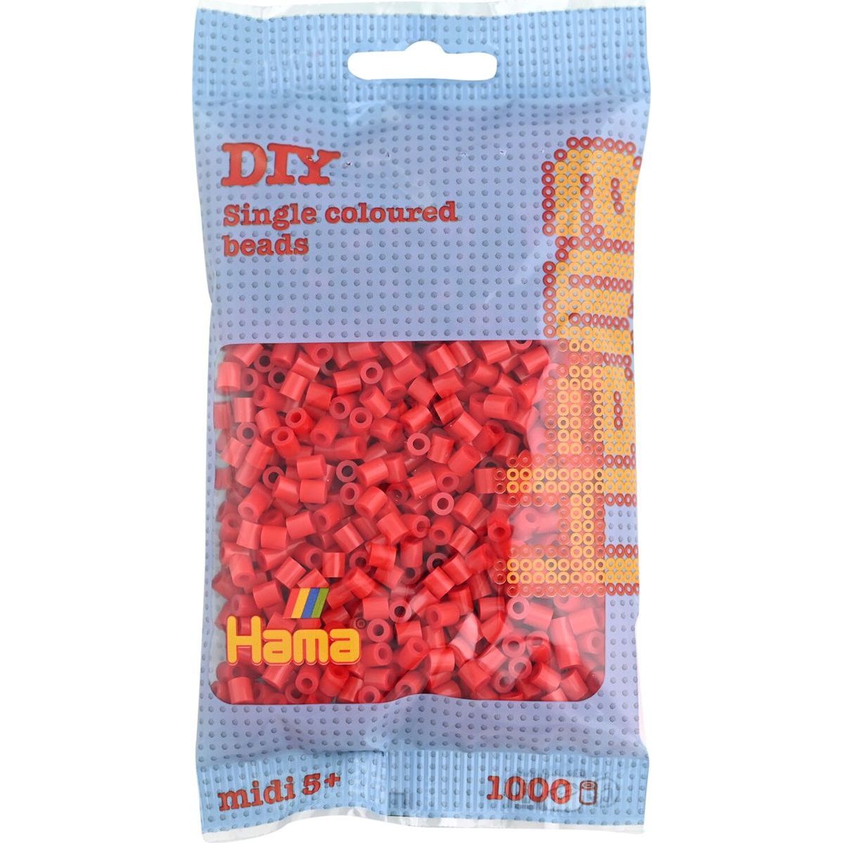 Hama H207-05 Midi korálky červené 1000 ks