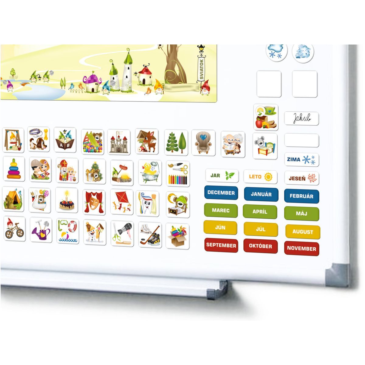 Kalendár magnetický - Škôlka 114 ks magnetiek v kartóne SK verzia