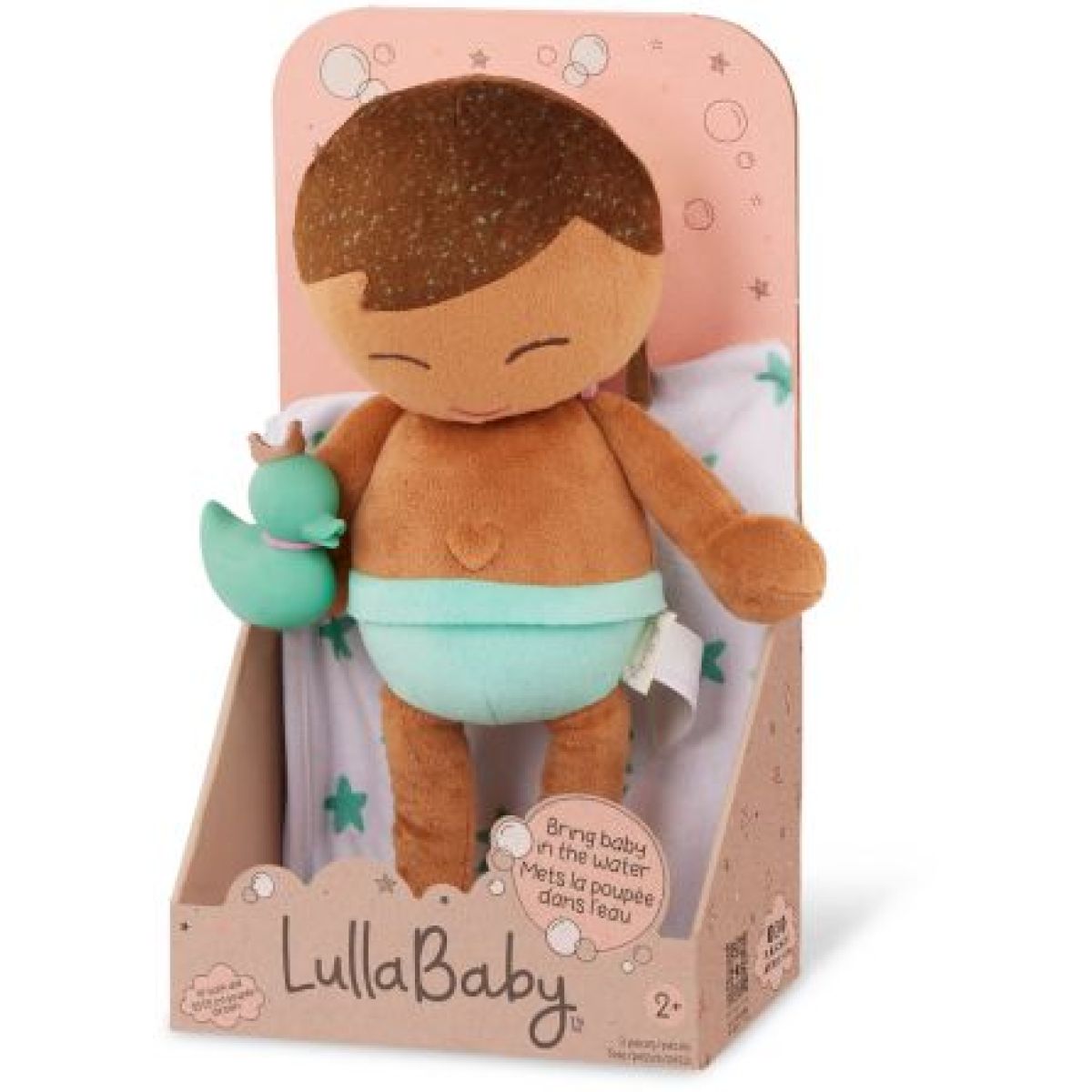 LullaBaby Panenka plyšová do vany kluk Light Brown Hair