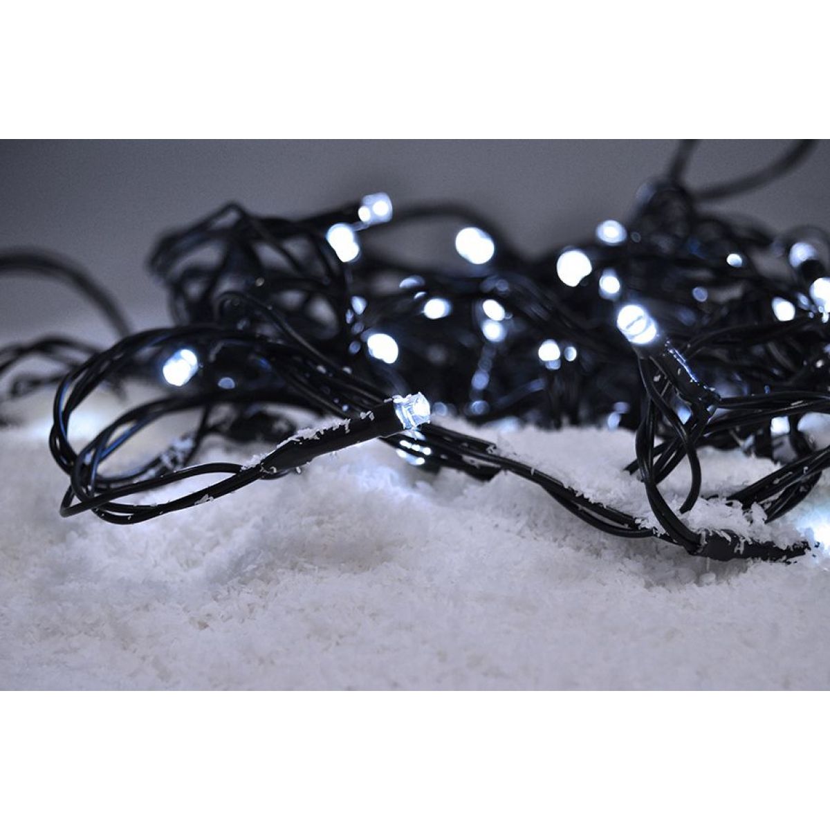 LED venkovní vánoční řetěz, 200 LED, 20 m, přívod 5 m, 8 funkcí, časovač, IP44, studená bílá