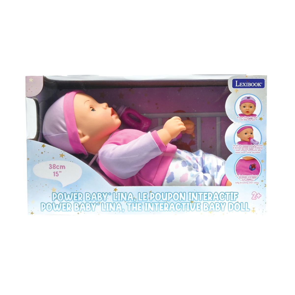 Lexibook Interaktivní panenka Power Baby Lina 37 cm