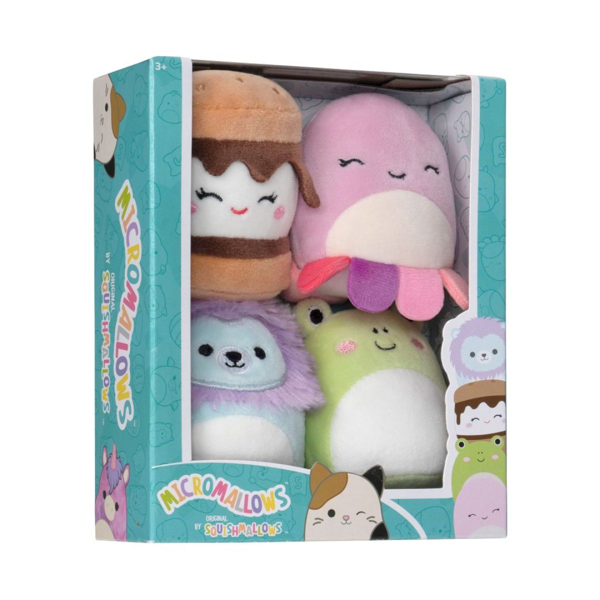 Squishmallows Micromallows 4Pack - Žába, Chobotnice, Lev, S'more