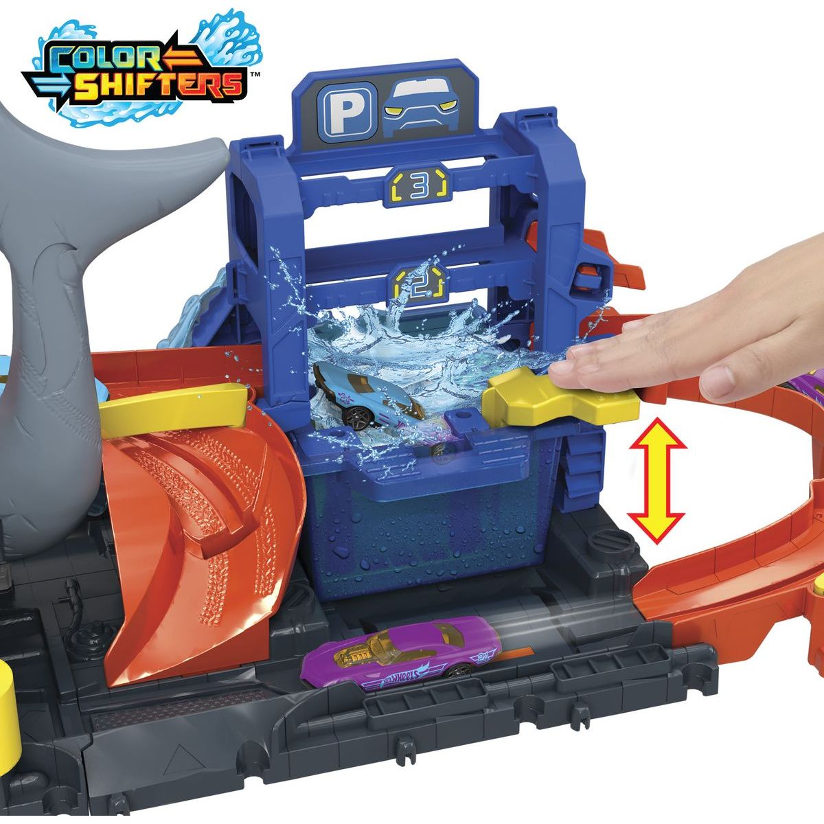 Hot Wheels City Color Reveal automyčka se žralokem