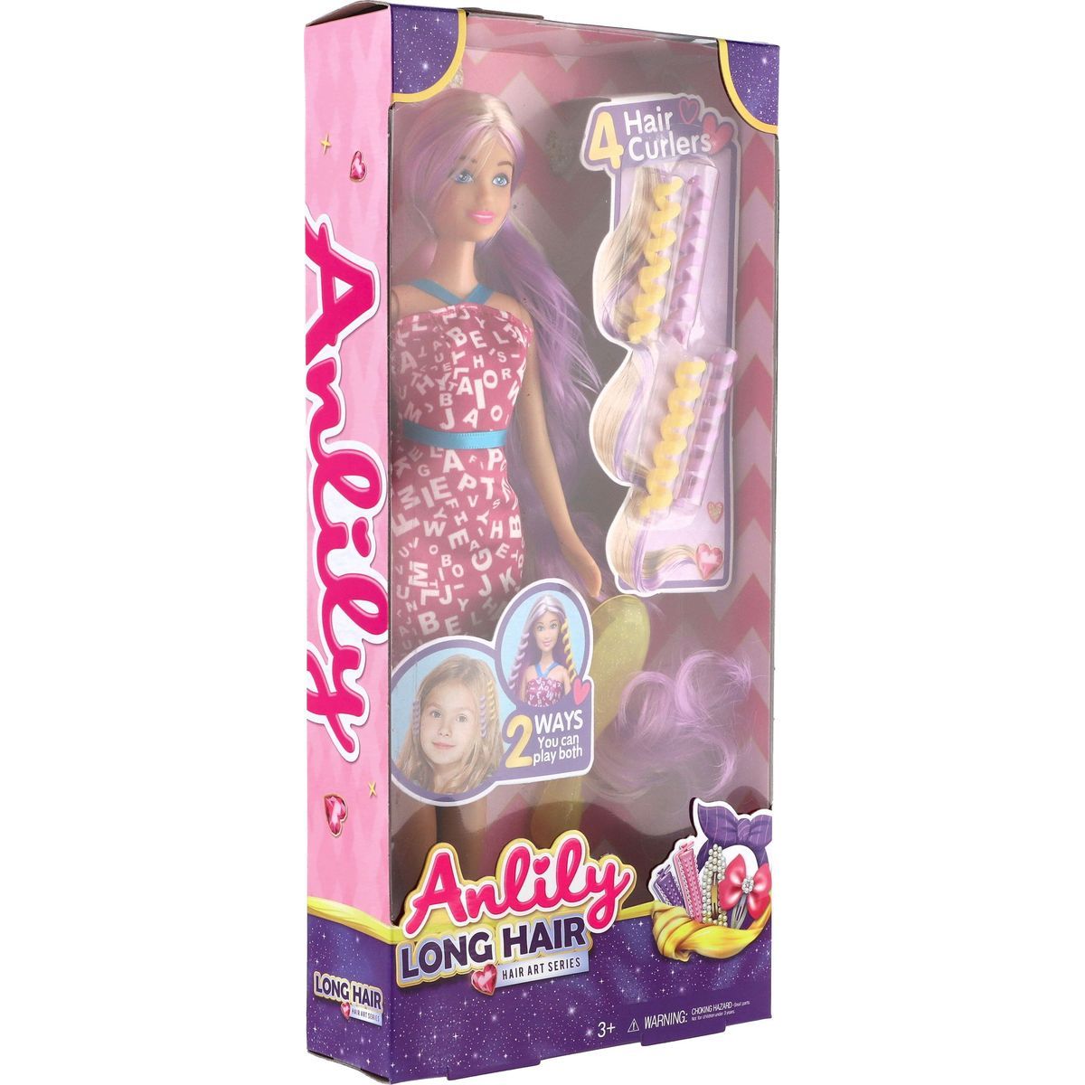 Panenka Anlily česací s dlouhými vlasy 28 cm