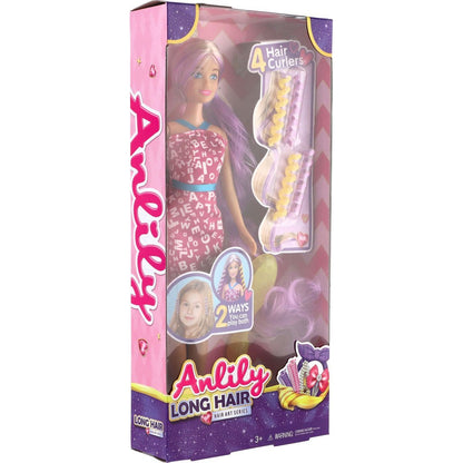 Panenka Anlily česací s dlouhými vlasy 28 cm