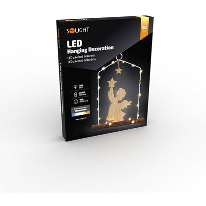 LED závěsná dekorace - anděl, 20 x LED, 2 x AA