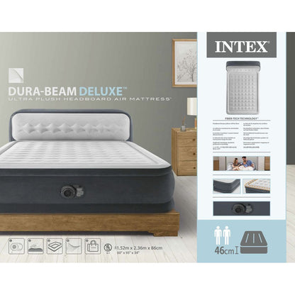 Intex 64448ND Nafukovací postel 152 x 236 x 86 cm - Ultra Plush Headboard