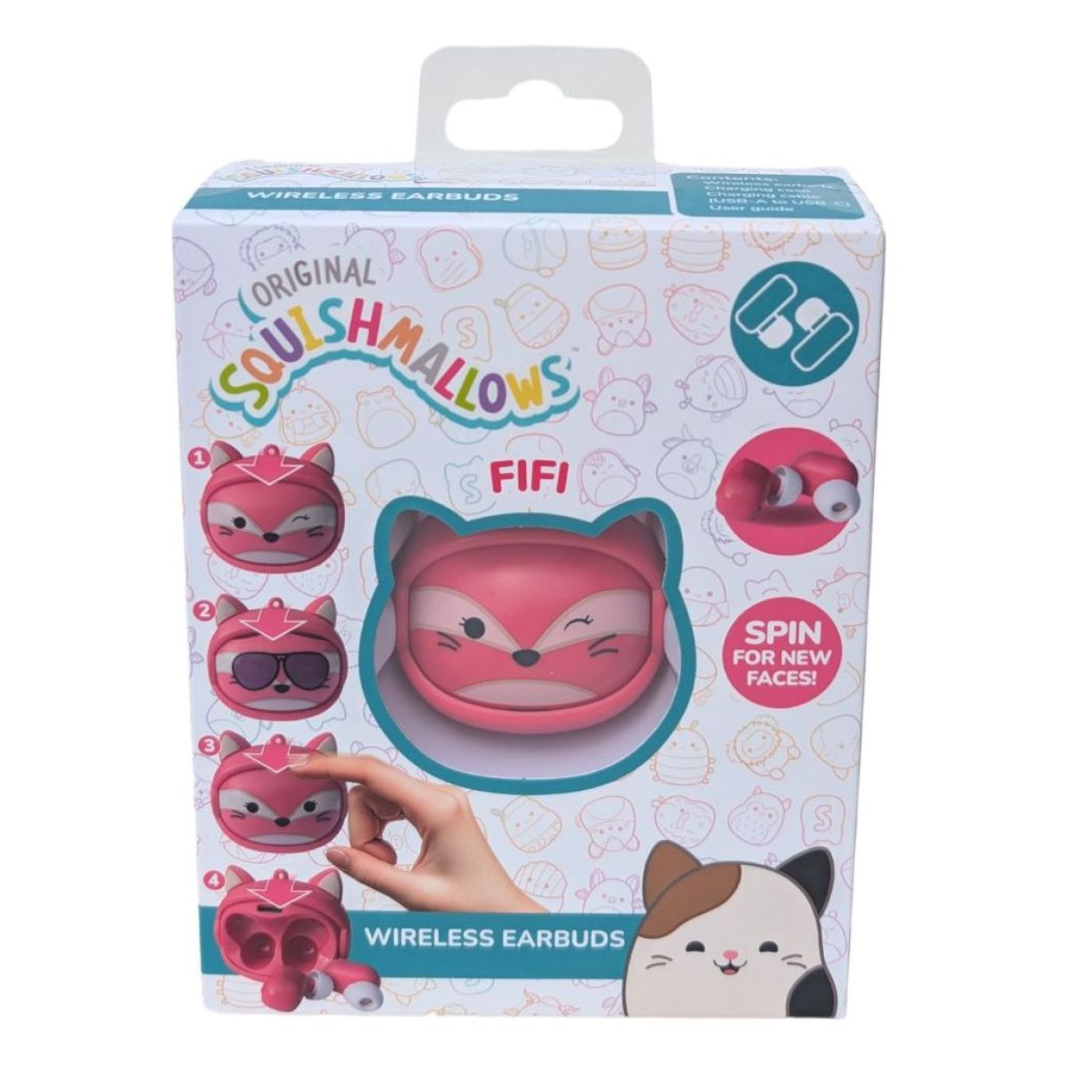 Lazerbuilt Squishmallows Face-change TWS Earbuds - Fifi