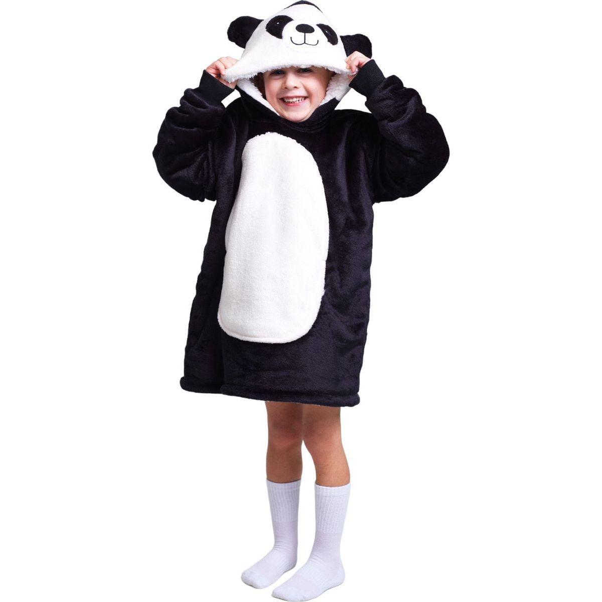 Cozy Noxxiez CH306 Panda hřejivá televizní mikinová deka s kapucí pro děti 3 - 6 let