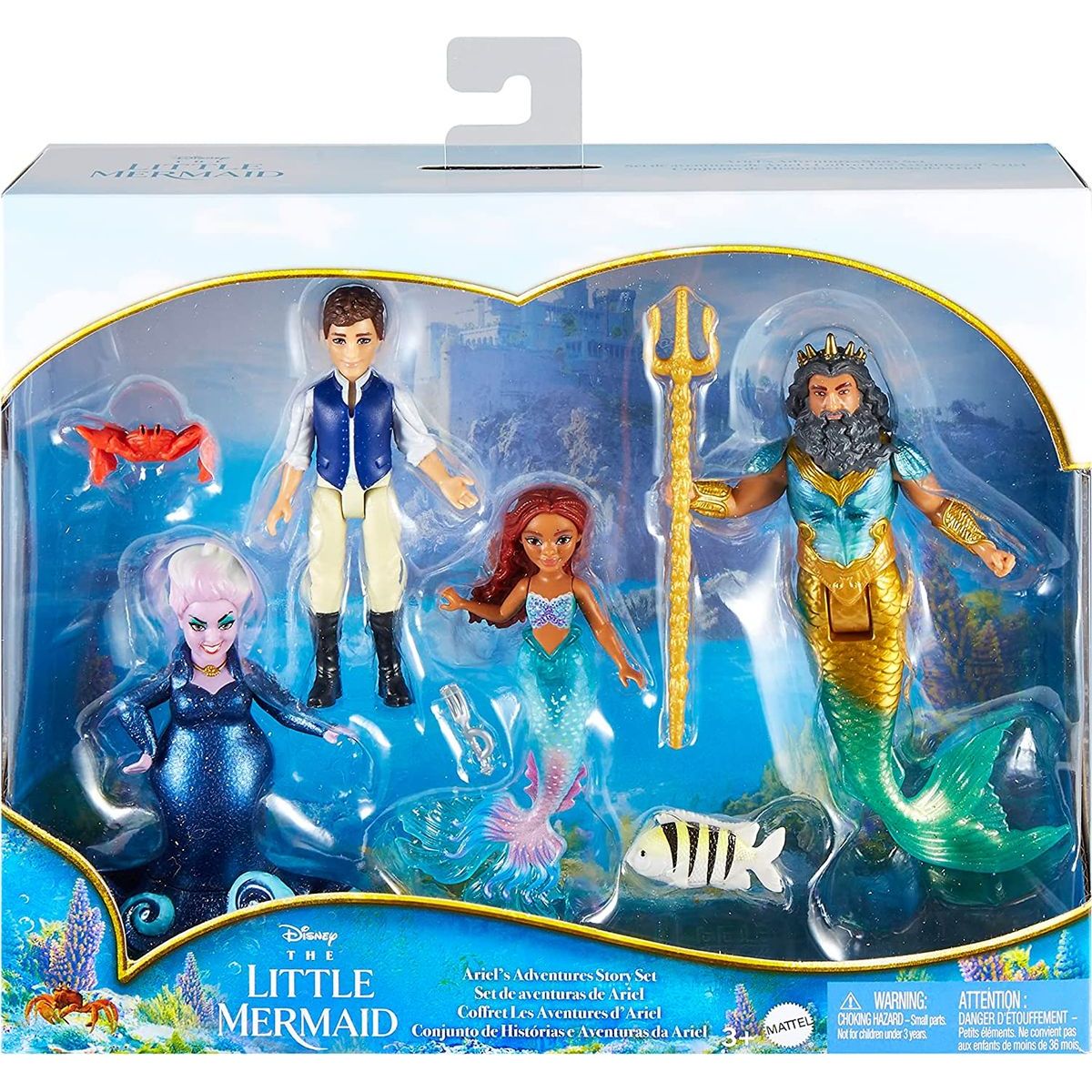 Mattel Disney Princess Sada 6 ks Malých panenek: Malá mořská víla s kamarády HLX19