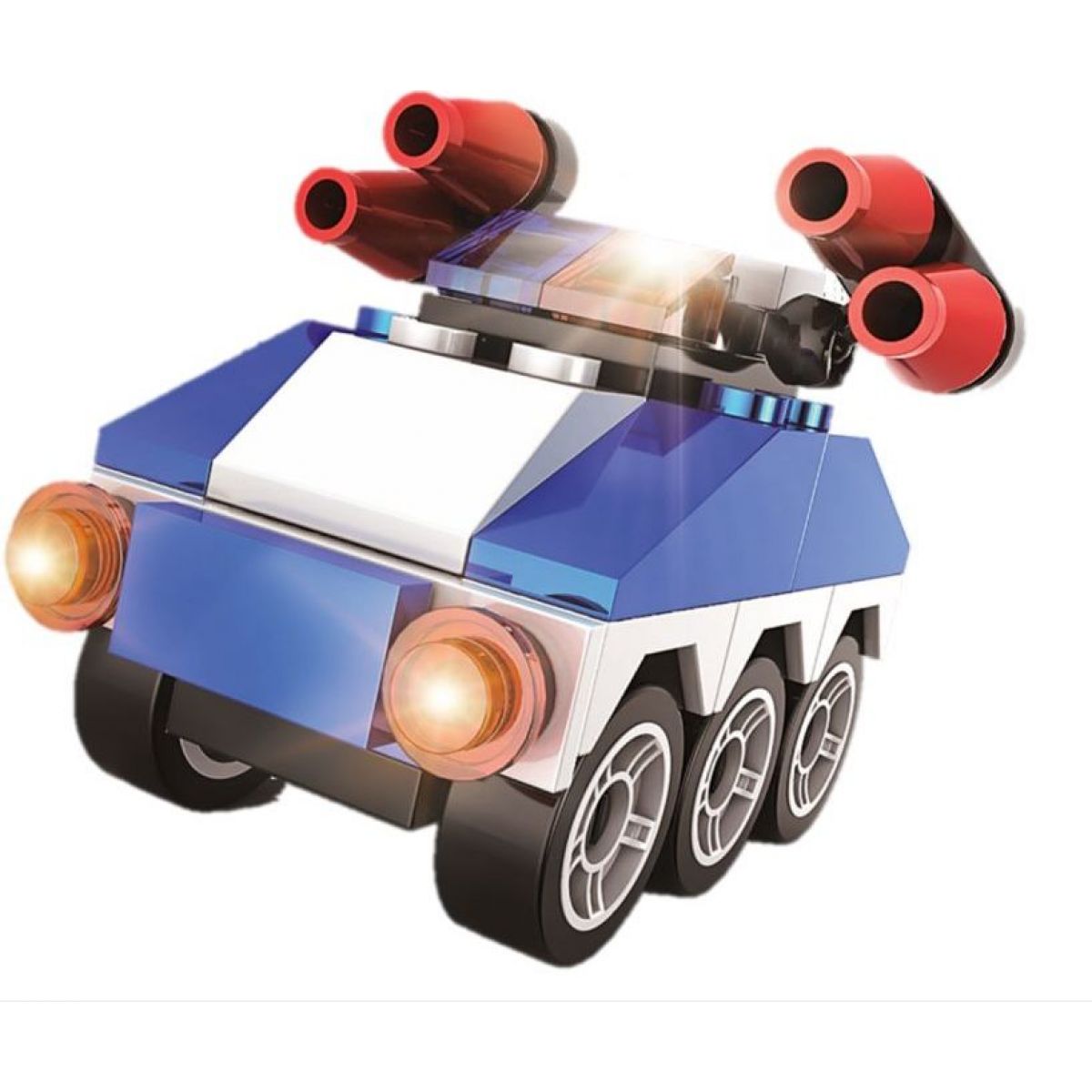Stavebnice Policie s LED kostkou 2v1 - Armored Car