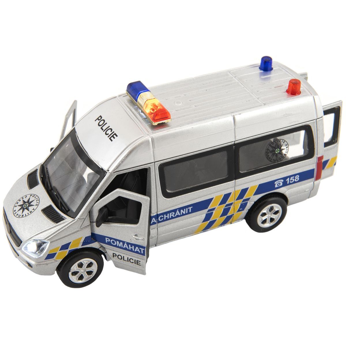 Teddies Auto policie 15 cm na baterie se světlem se zvukem