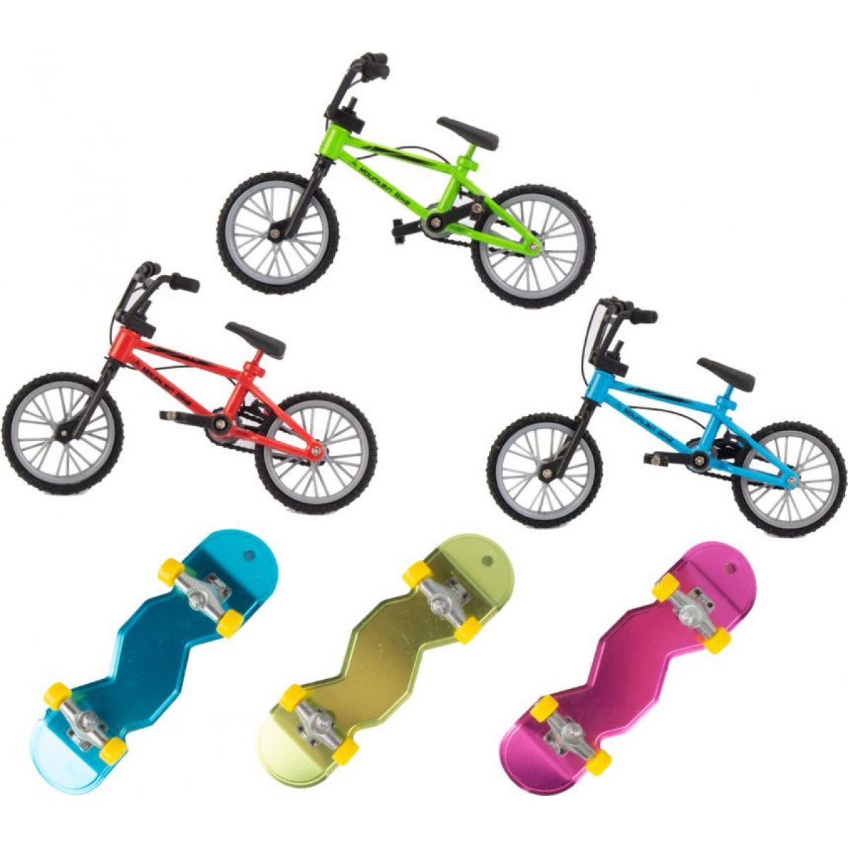 Sada kolo a skateboard sada - zelené kolo - zelený skateboard