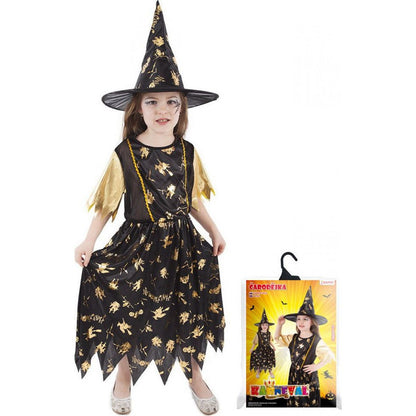 Rappa Dětský kostým Čarodějnice Halloween 116 - 128 cm
