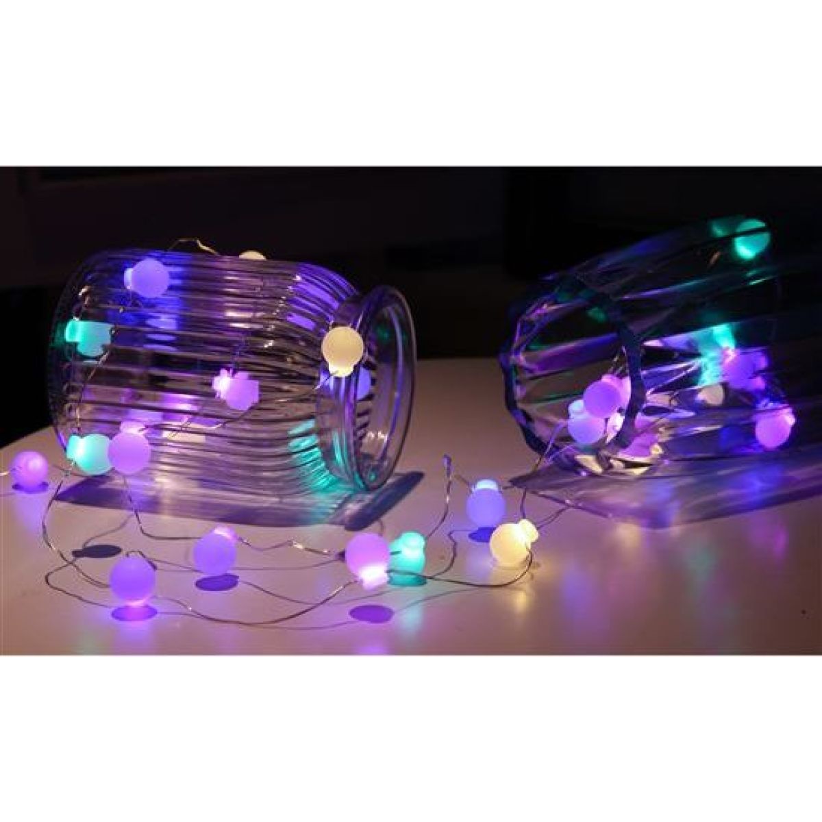 LED vánoční řetěz barevné koule, 40 x LED, 4 m, 2 x AA