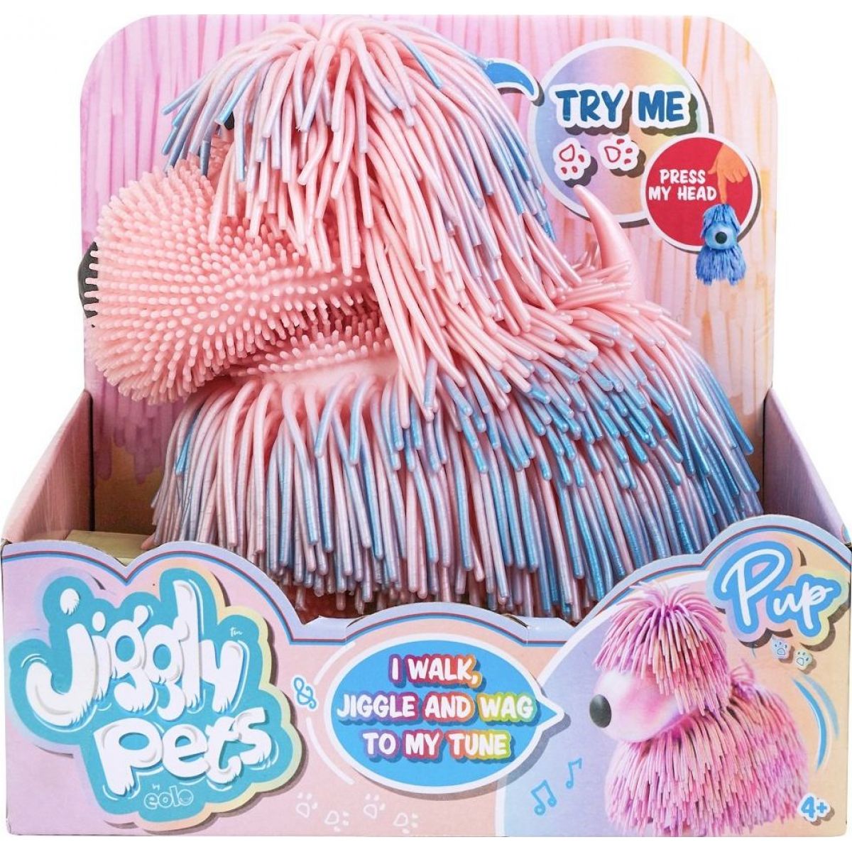 Pejsek mazlíček Jiggly perleťový růžový