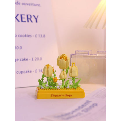 Stavebnice mini KOCO Tulipány plast 295ks v krabičce 11x12x5cm