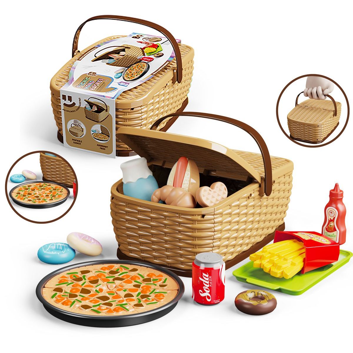Dětský piknikový košík - Pizza set