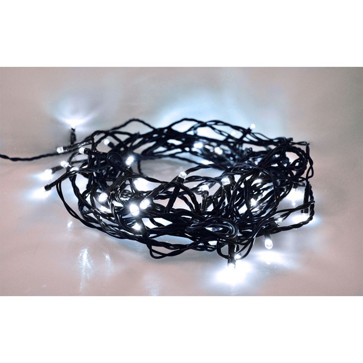 LED venkovní vánoční řetěz, 200 LED, 20 m, přívod 5 m, 8 funkcí, časovač, IP44, studená bílá